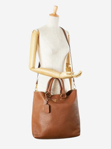 Prada Brown triangle logo Plate 2way bag