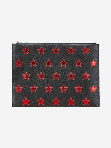 Black star leather clutch bag product image