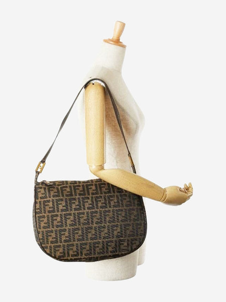 Brown FF Zucca canvas shoulder bag alternate image