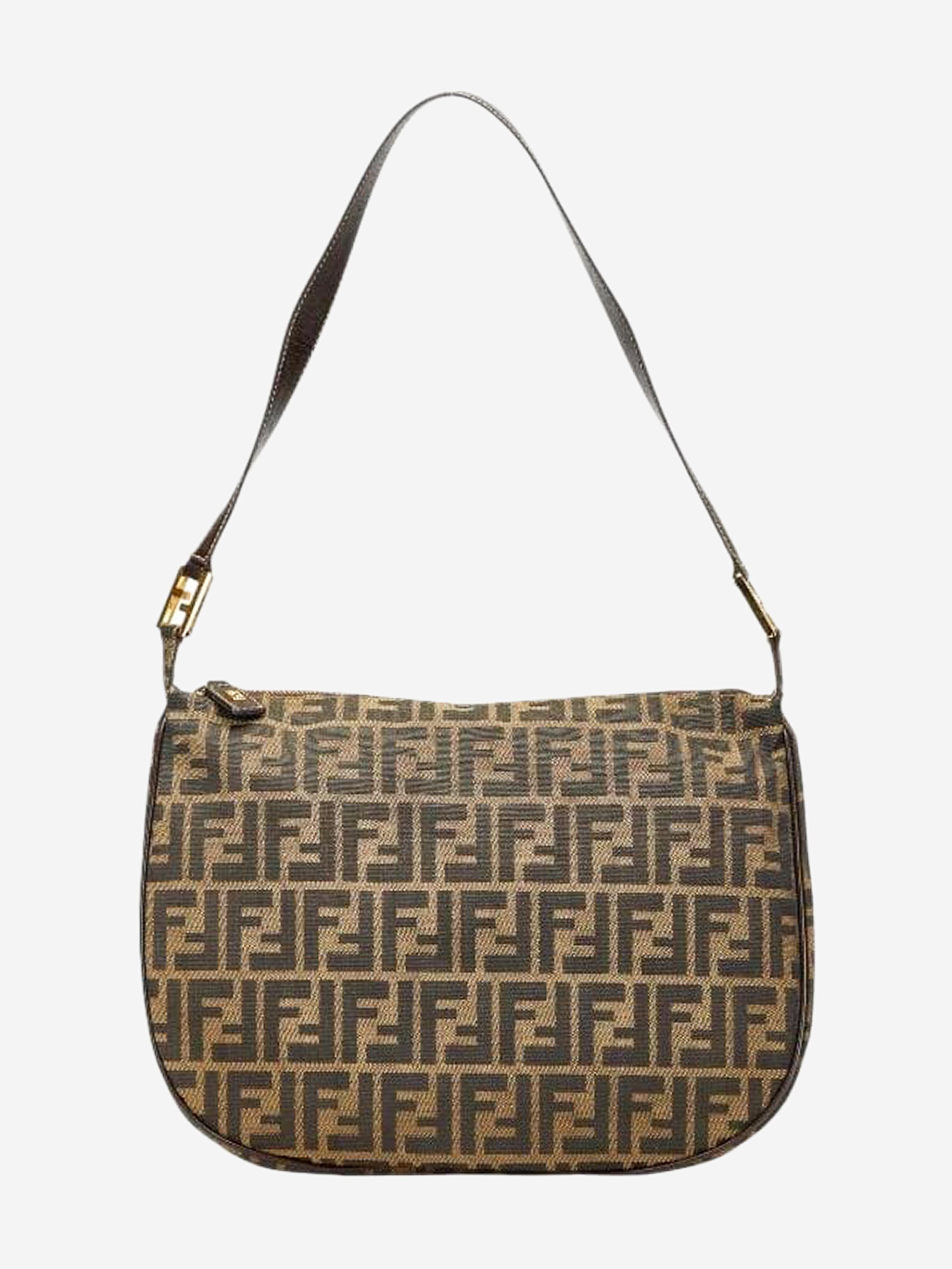 Brown FF Zucca canvas shoulder bag Shoulder bags Fendi 