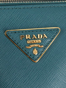 Prada Teal Saffiano leather Galleria 2way bag