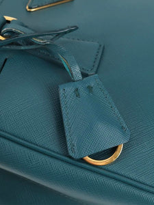 Prada Teal Saffiano leather Galleria 2way bag