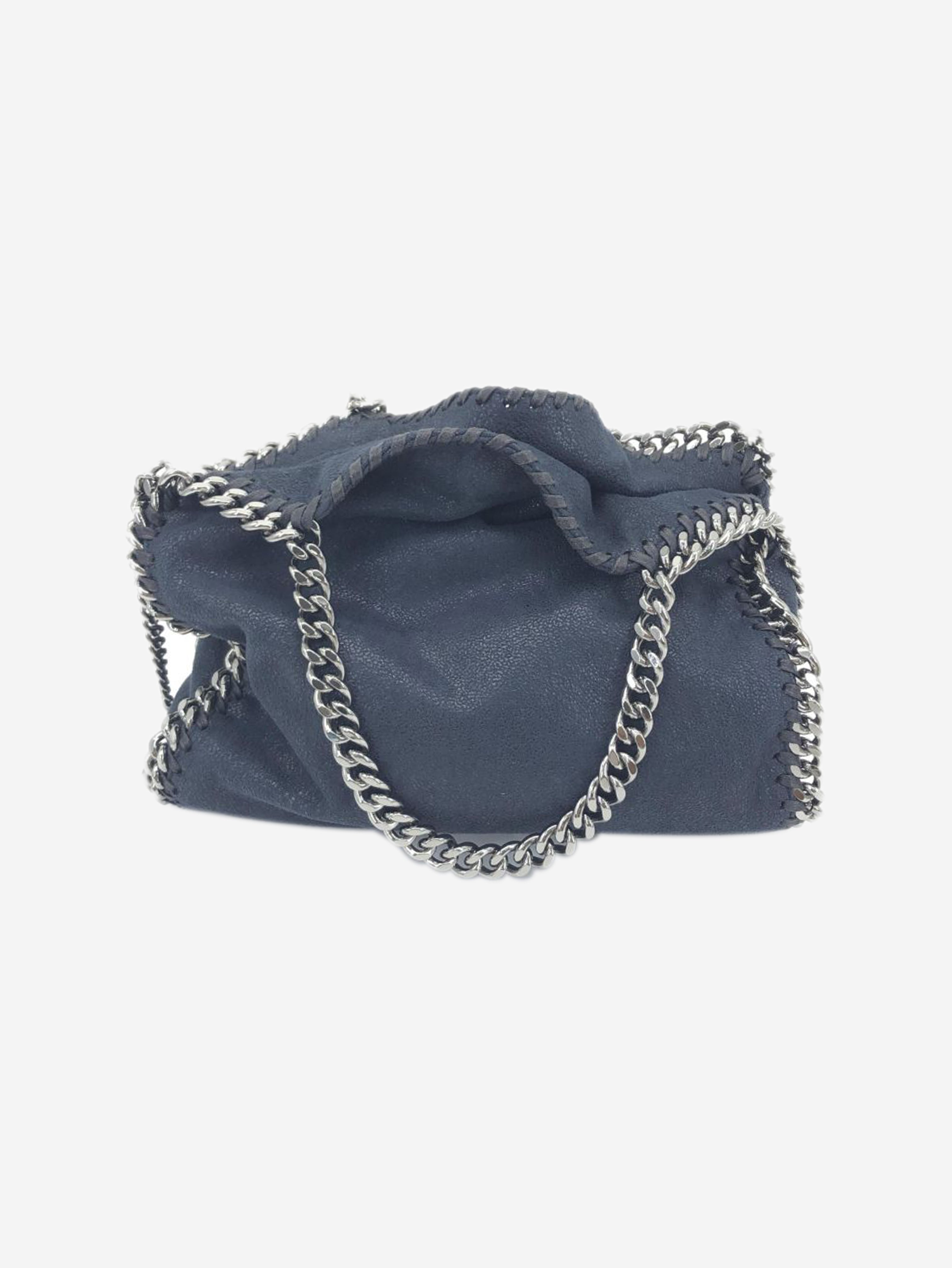Navy Falabella chain shoulder bag