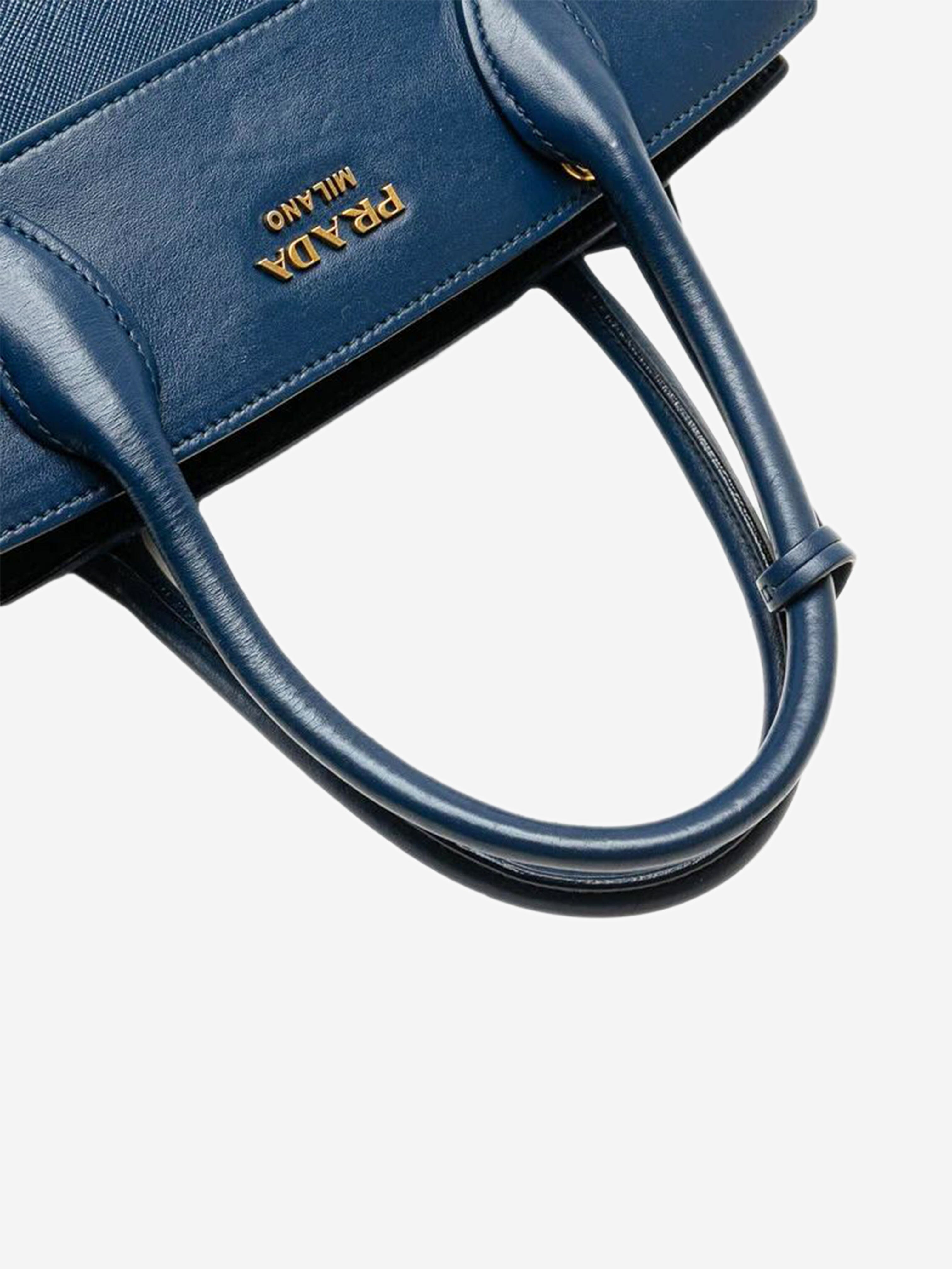 Blue Saffiano Esplanade 2way bag Shoulder bags Prada 
