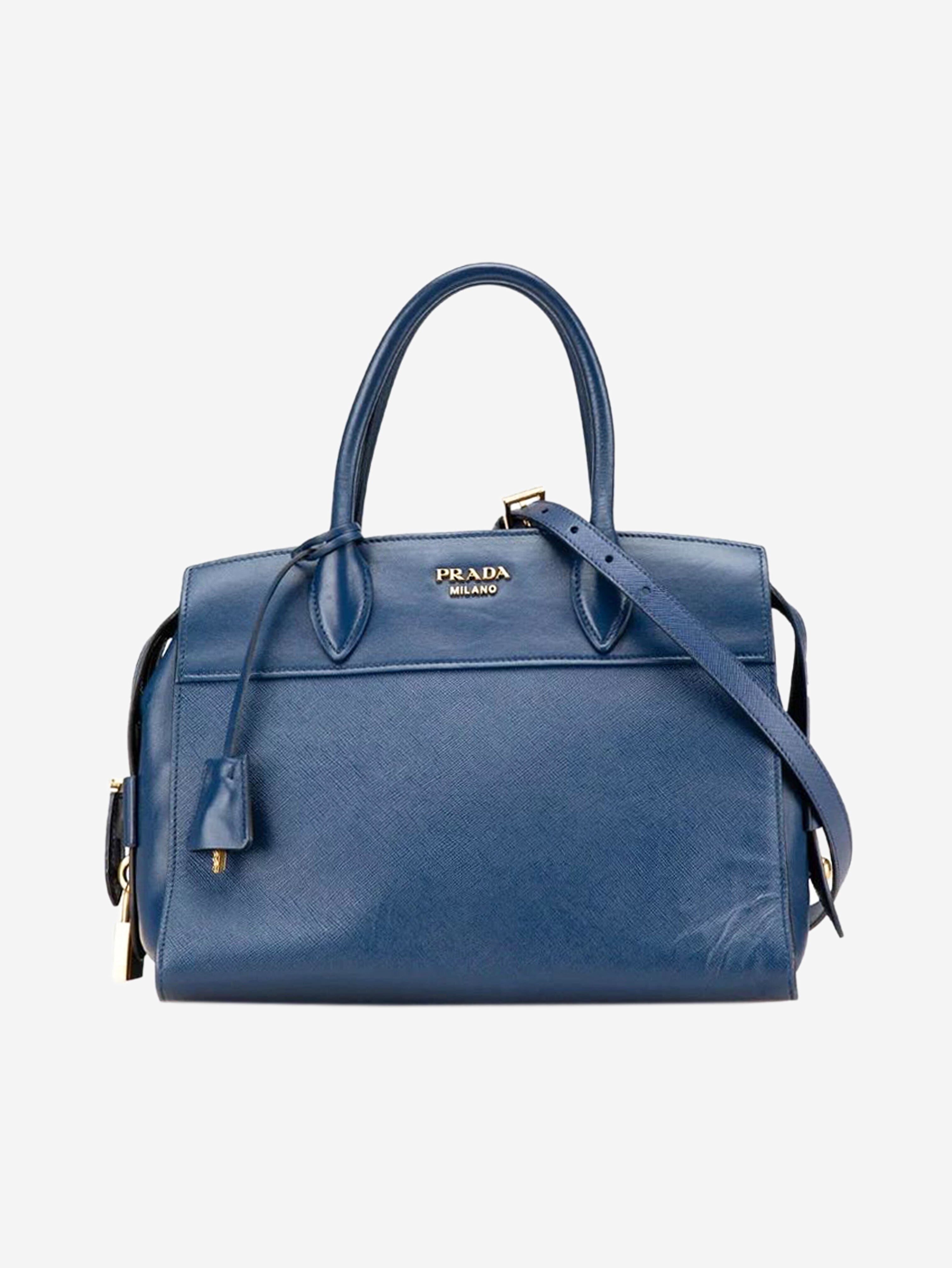 Blue Saffiano Esplanade 2way bag Shoulder bags Prada 
