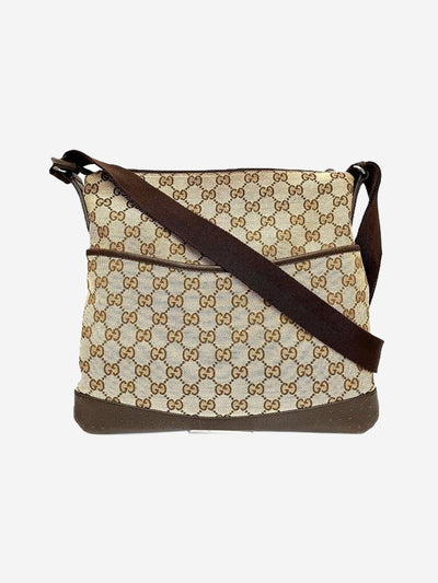 Brown GG canvas and leather shoulder bag Shoulder bags Gucci 