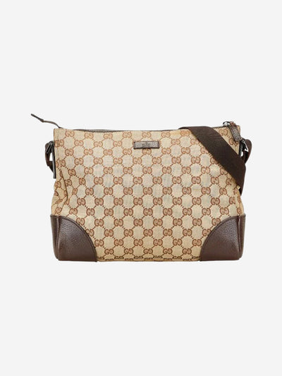 Brown GG canvas and leather shoulder bag Shoulder bags Gucci 