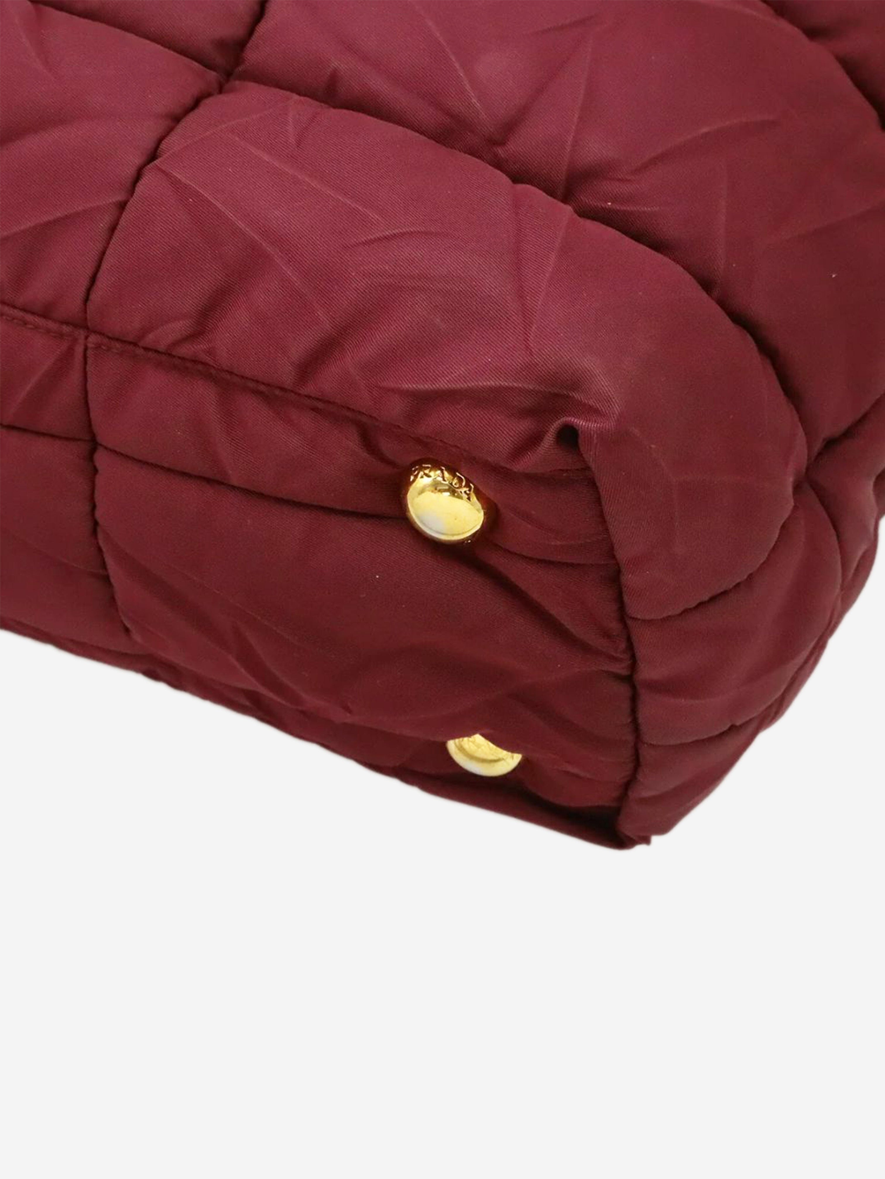 Berry quilted nylon 2way tote bag Tote Bags Prada 