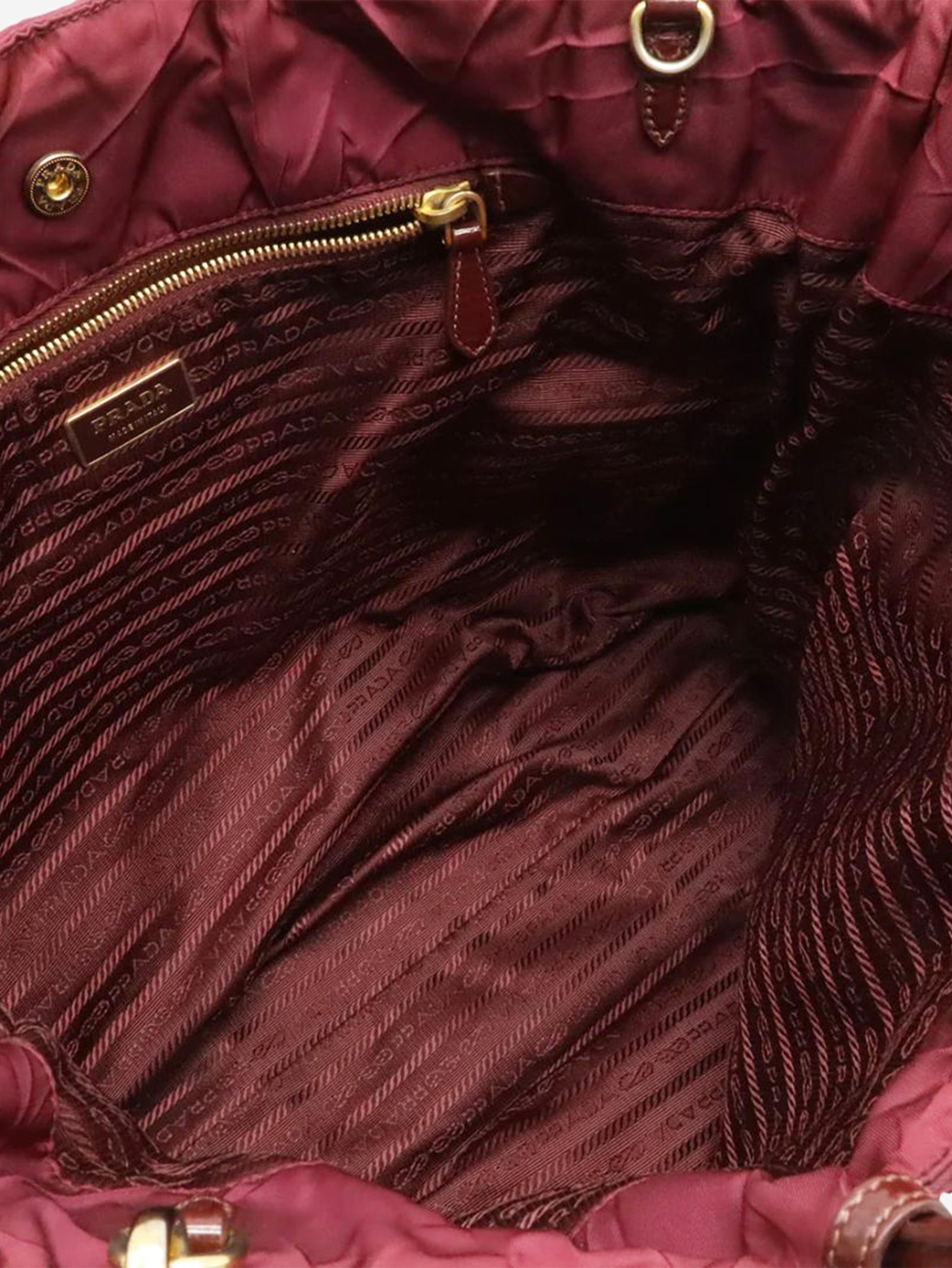 Berry quilted nylon 2way tote bag Tote Bags Prada 