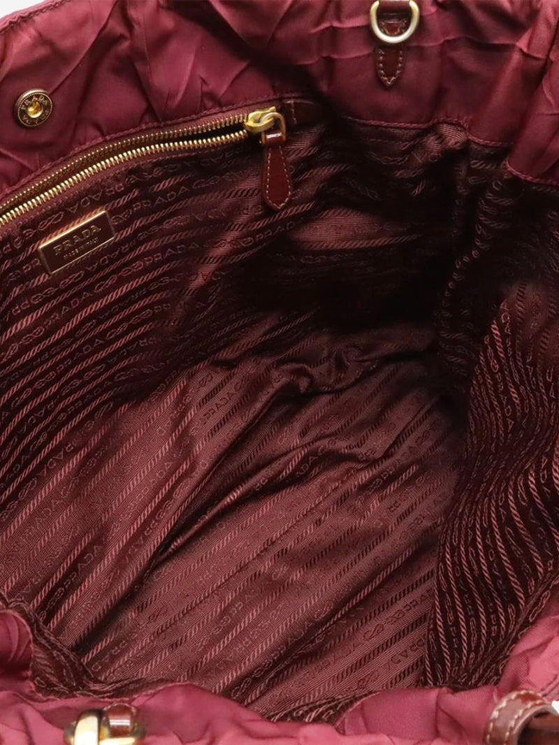 Berry quilted nylon 2way tote bag Tote Bags Prada 