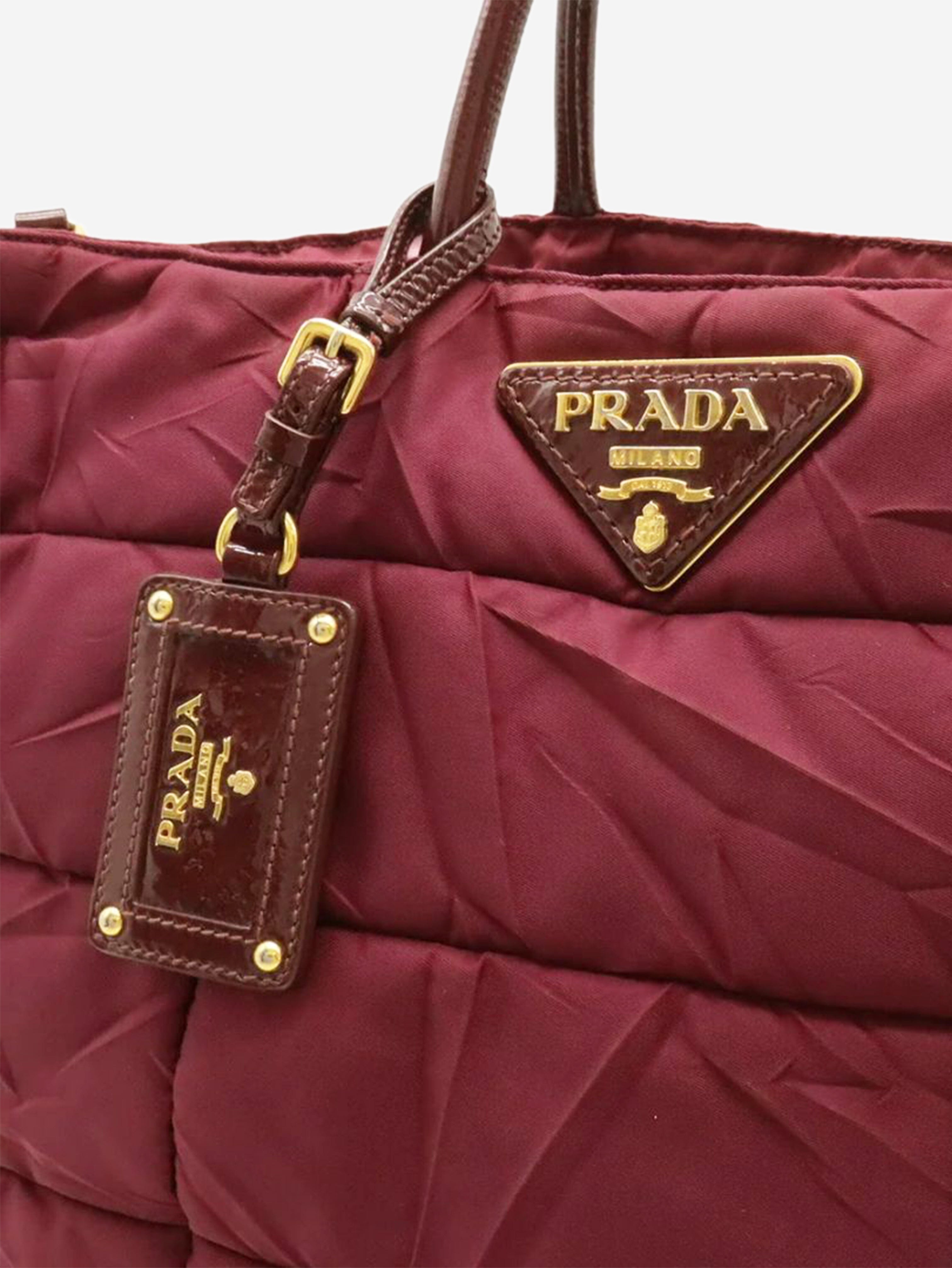 Berry quilted nylon 2way tote bag Tote Bags Prada 