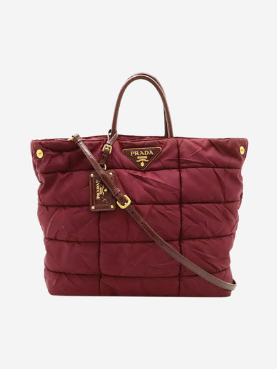 Berry quilted nylon 2way tote bag Tote Bags Prada 