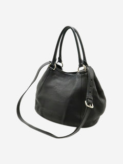 Black Vitello Daino leather 2way bag