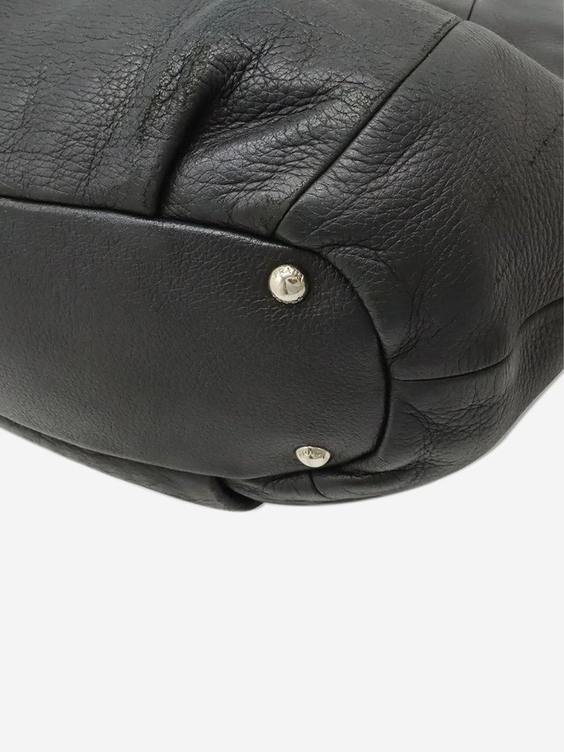 Black Vitello Daino leather 2way bag