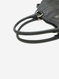 Black Vitello Daino leather 2way bag