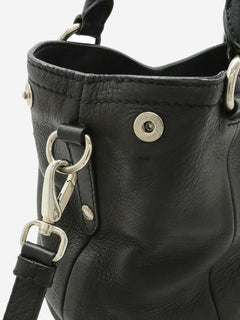 Black Vitello Daino leather 2way bag