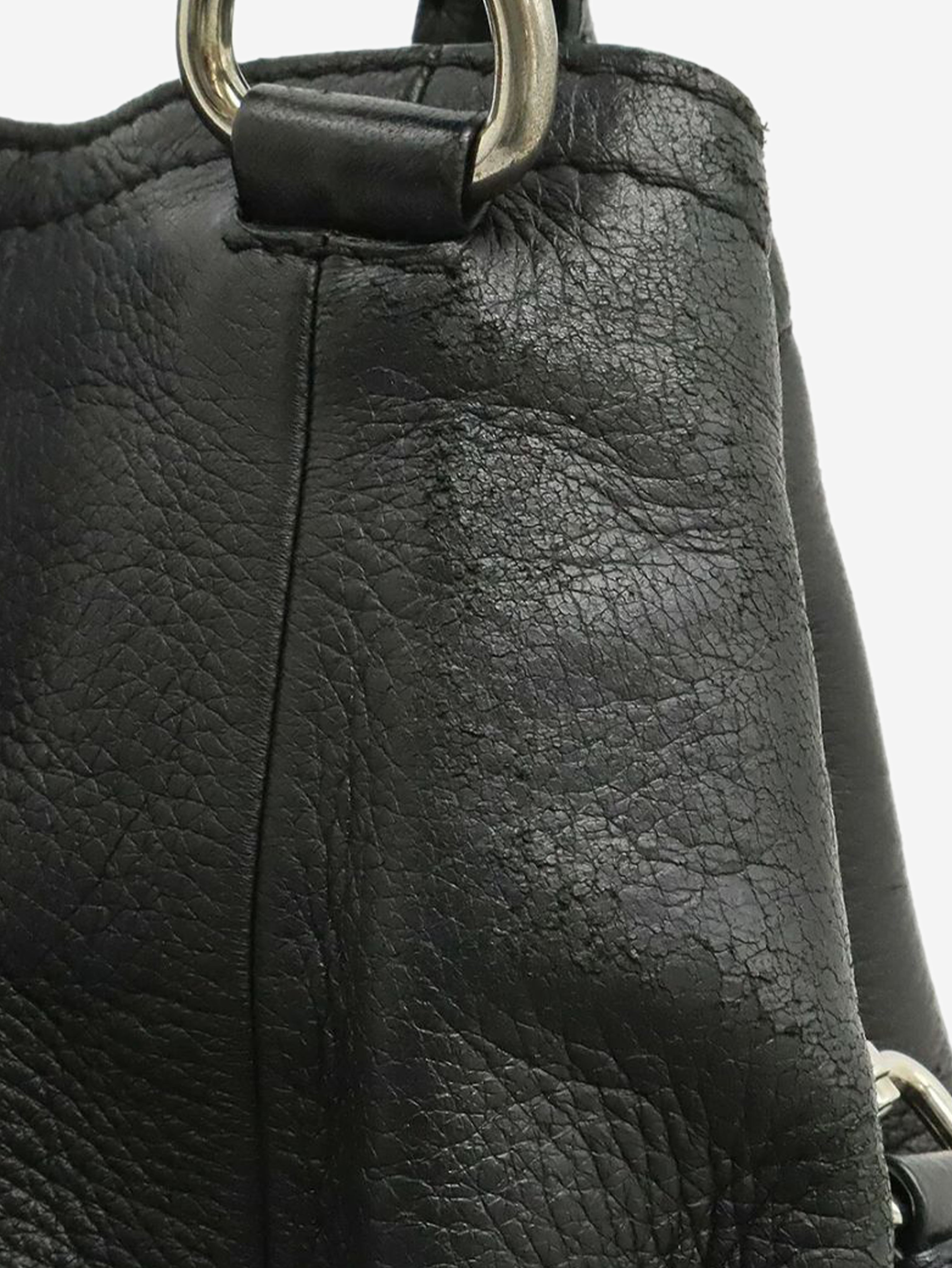 Black Vitello Daino leather 2way bag