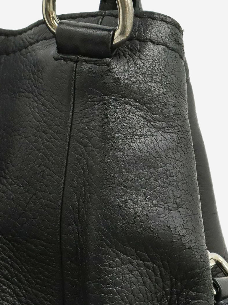 Black Vitello Daino leather 2way bag