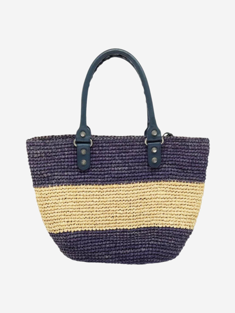 Purple and beige Panier XS raffia tote bag Tote Bags Balenciaga 