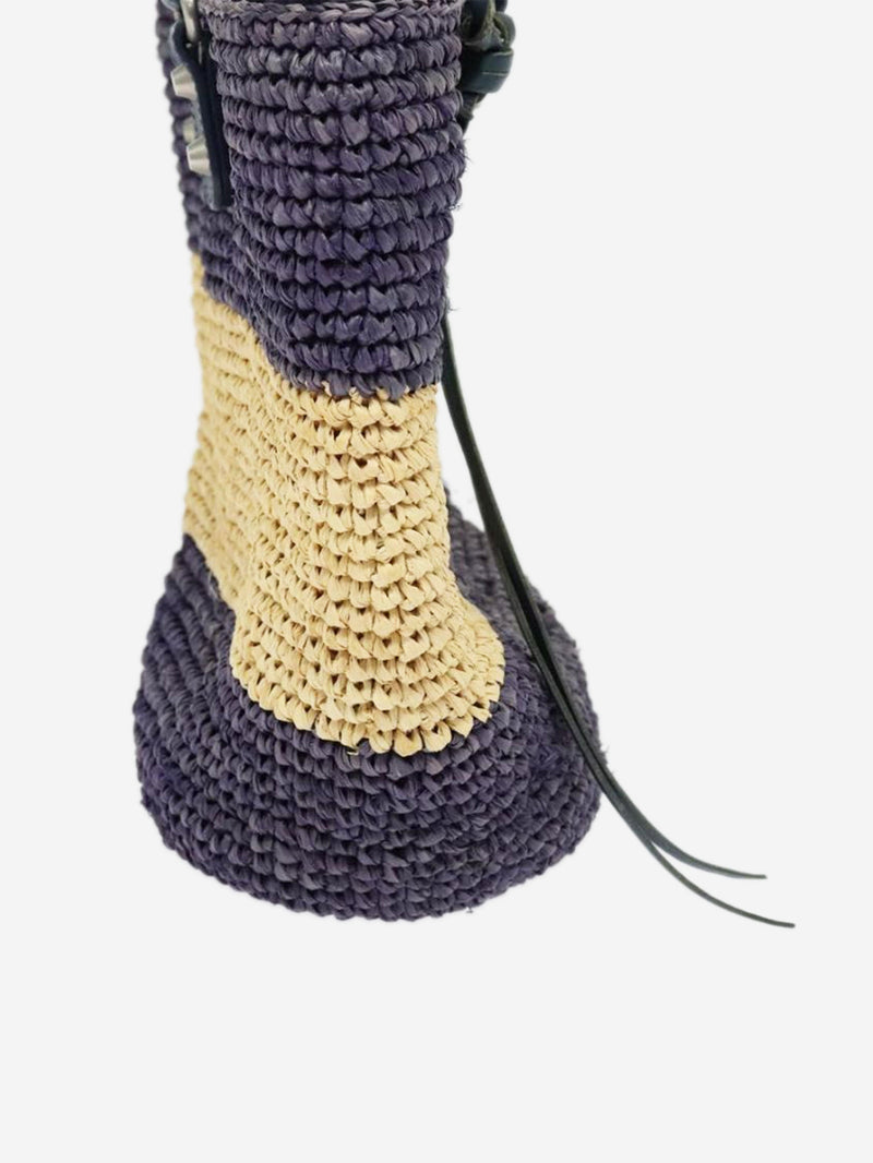 Purple and beige Panier XS raffia tote bag Tote Bags Balenciaga 