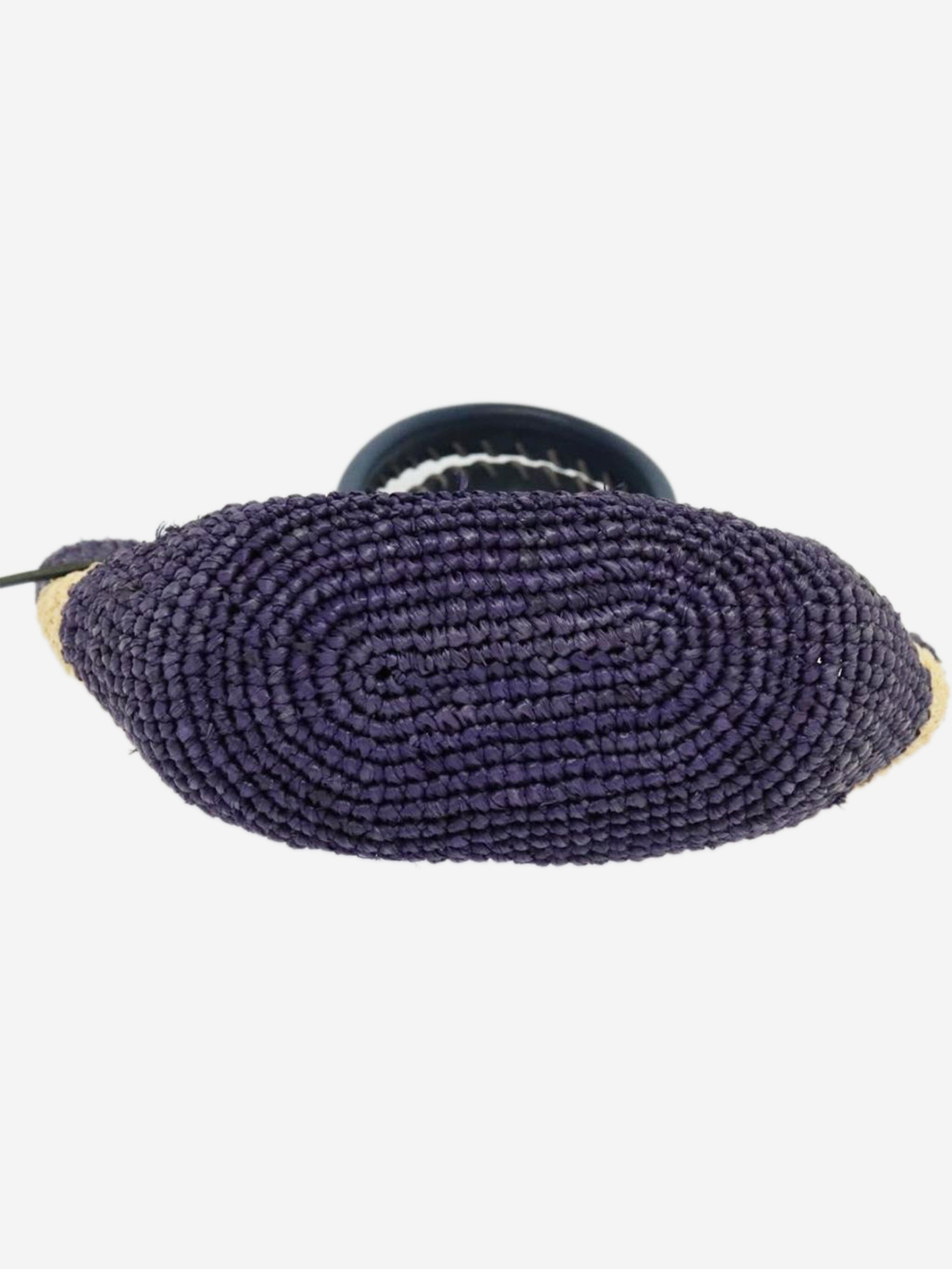 Purple and beige Panier XS raffia tote bag Tote Bags Balenciaga 