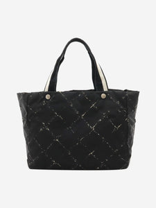 Chanel Black vintage 2000 Travel Line nylon tote bag