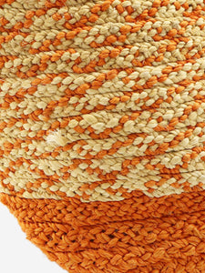 Balenciaga Orange raffia and leather tote bag