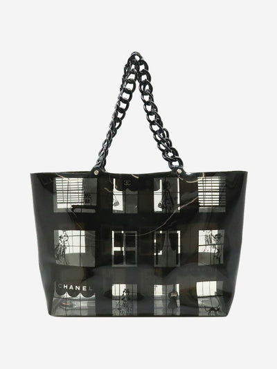 Black vintage 2003 vinyl Windows Line tote bag Tote Bags Chanel 