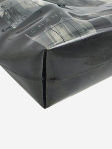 Chanel Black vintage 2003 vinyl Windows Line tote bag