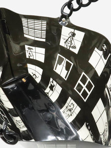 Chanel Black vintage 2003 vinyl Windows Line tote bag