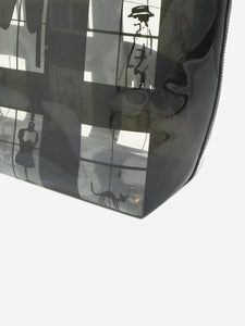 Chanel Black vintage 2003 vinyl Windows Line tote bag