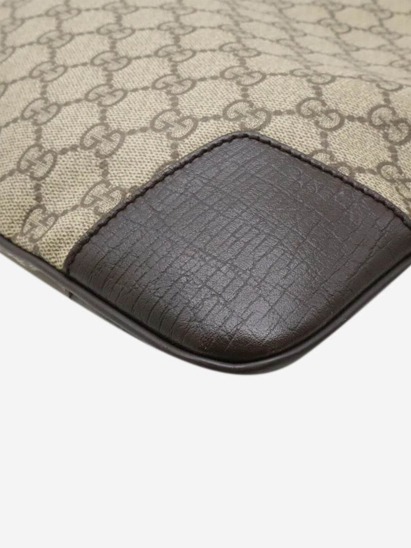 Brown GG Supreme canvas and leather shoulder bag Shoulder bags Gucci 