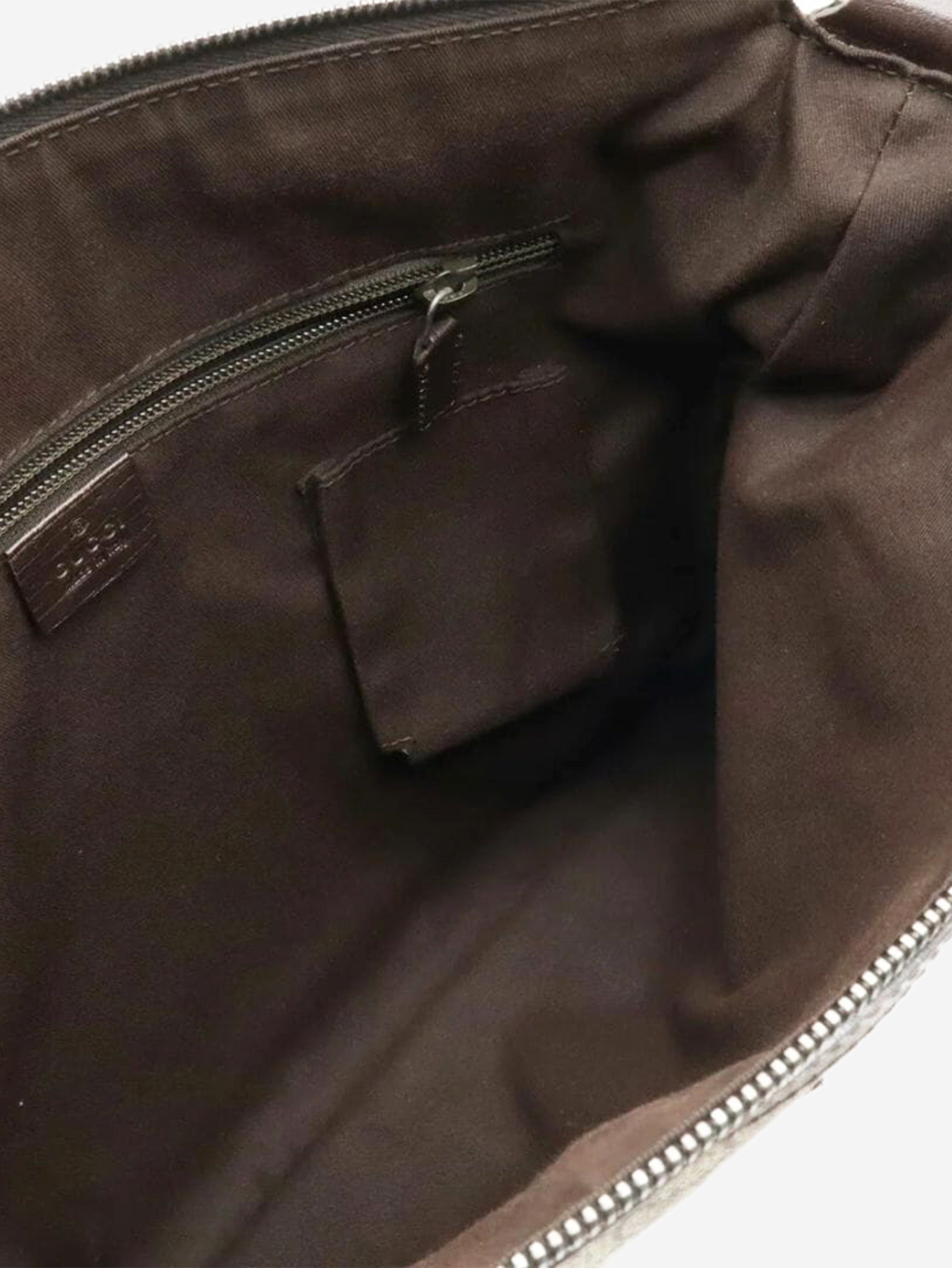 Brown GG Supreme canvas and leather shoulder bag Shoulder bags Gucci 