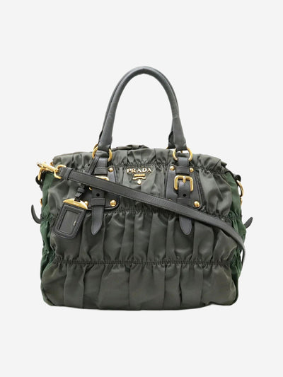 Prada Green nylon ruched shoulder bag Shoulder bags Prada 