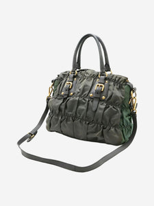 Prada Green nylon ruched shoulder bag