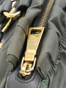 Prada Green nylon ruched shoulder bag