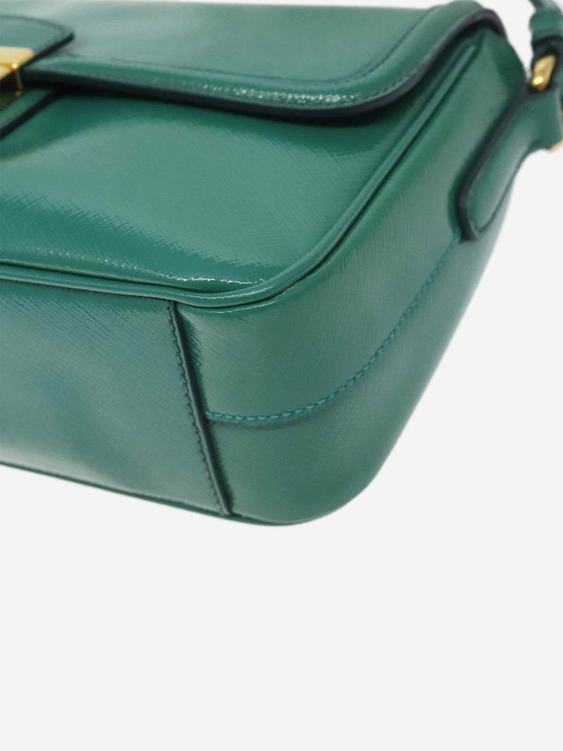 Green patent Saffiano leather shoulder bag Shoulder bags Prada 