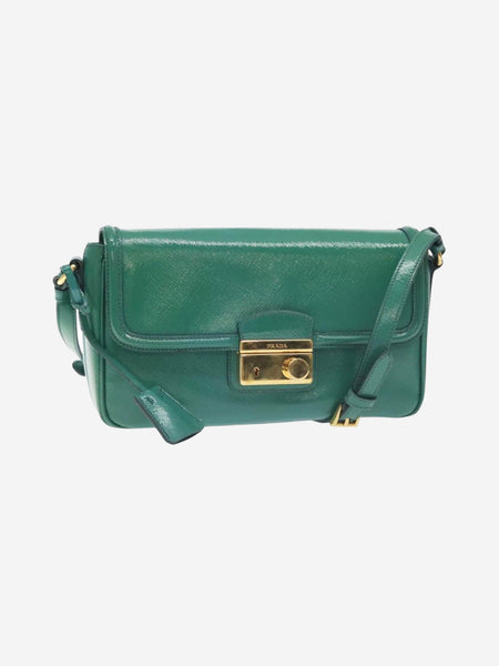 Green patent Saffiano leather shoulder bag alternate image