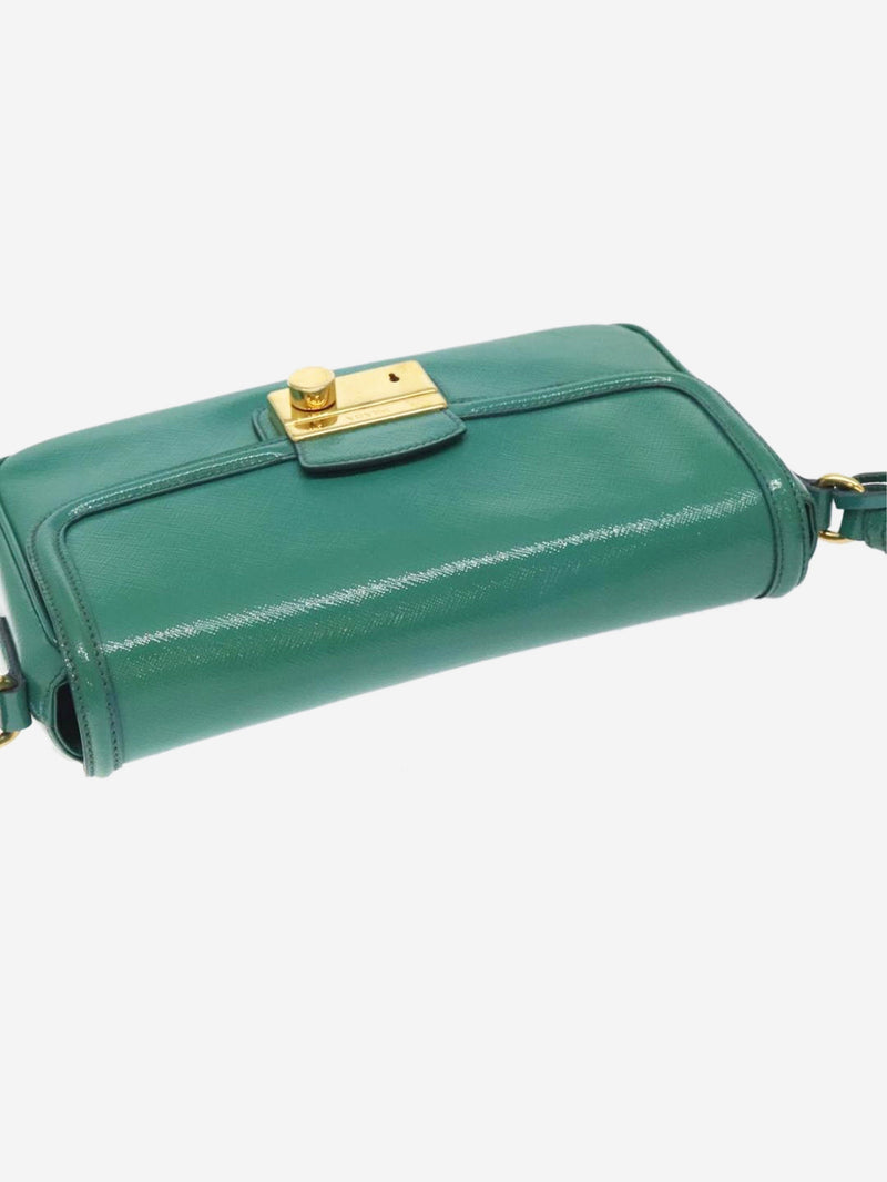 Green patent Saffiano leather shoulder bag Shoulder bags Prada 
