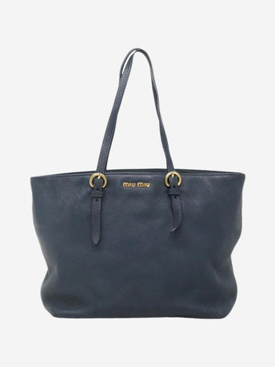 Dark blue leather tote bag Tote Bags Miu Miu 