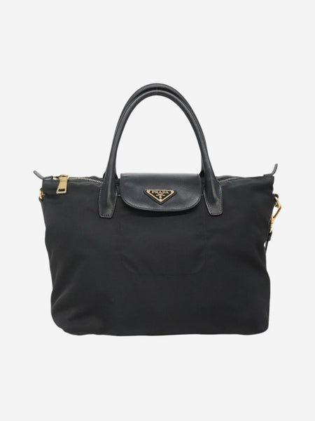 Black nylon 2way tote bag alternate image