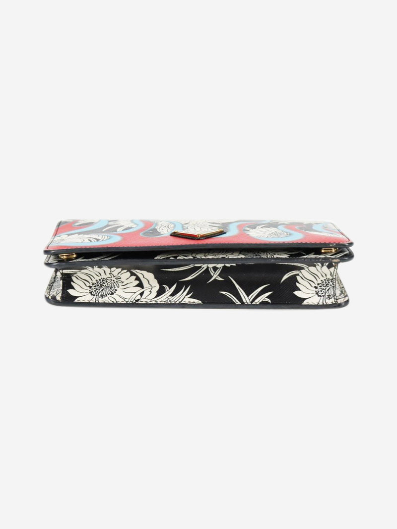 Multicolour Saffiano leather printed chain wallet Wallets, Purses & Small Leather Goods Prada 