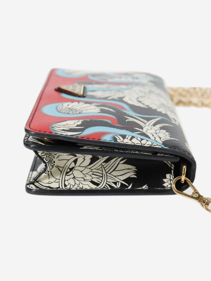 Multicolour Saffiano leather printed chain wallet Wallets, Purses & Small Leather Goods Prada 