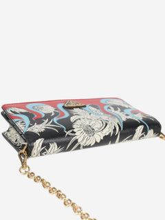 Multicolour Saffiano leather printed chain wallet Wallets, Purses & Small Leather Goods Prada 