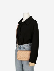 Blush Intrecciato leather flap bag Cross-body Bags Bottega Veneta 