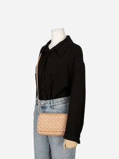 Blush Intrecciato leather flap bag Cross-body Bags Bottega Veneta 