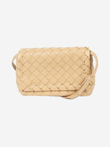 Blush Intrecciato leather flap bag Cross-body Bags Bottega Veneta 