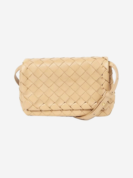 Blush Intrecciato leather flap bag product image