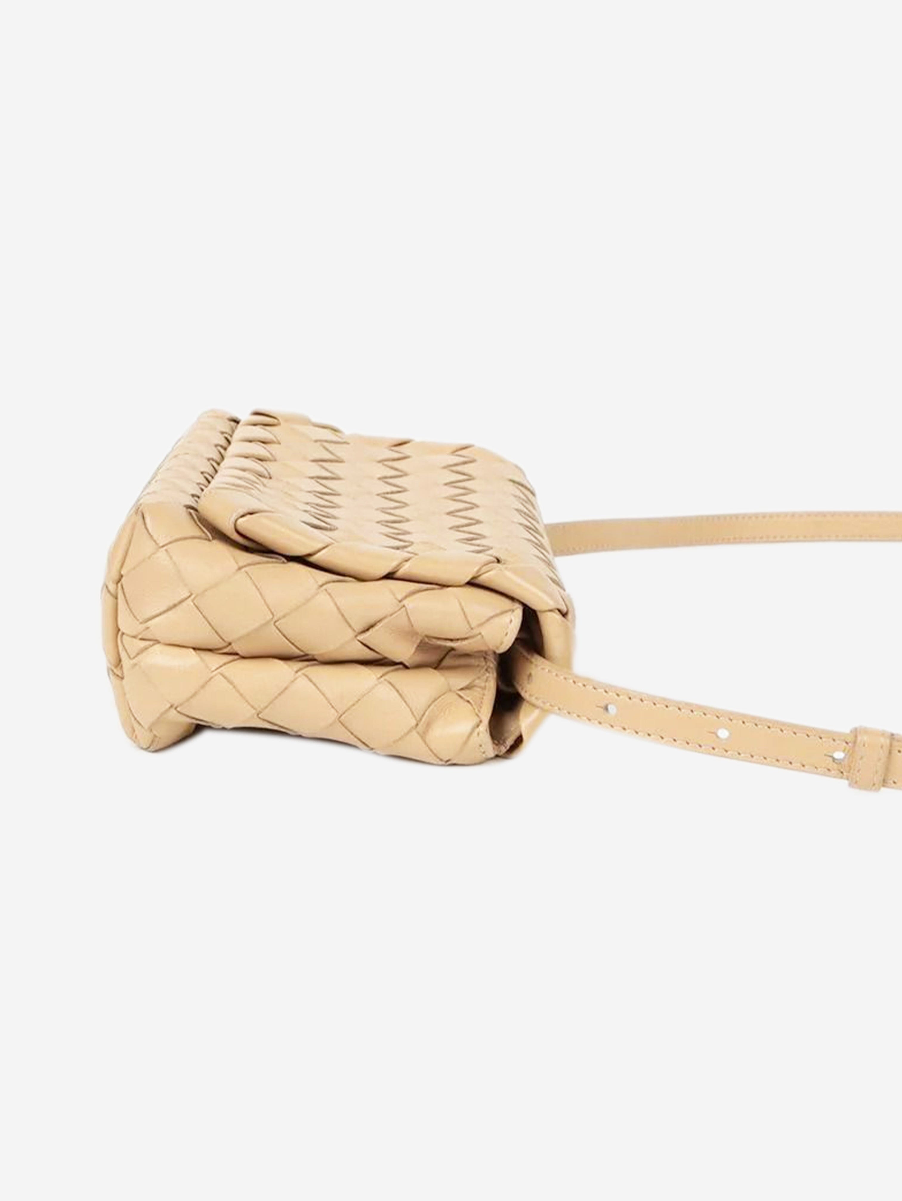 Blush Intrecciato leather flap bag Cross-body Bags Bottega Veneta 