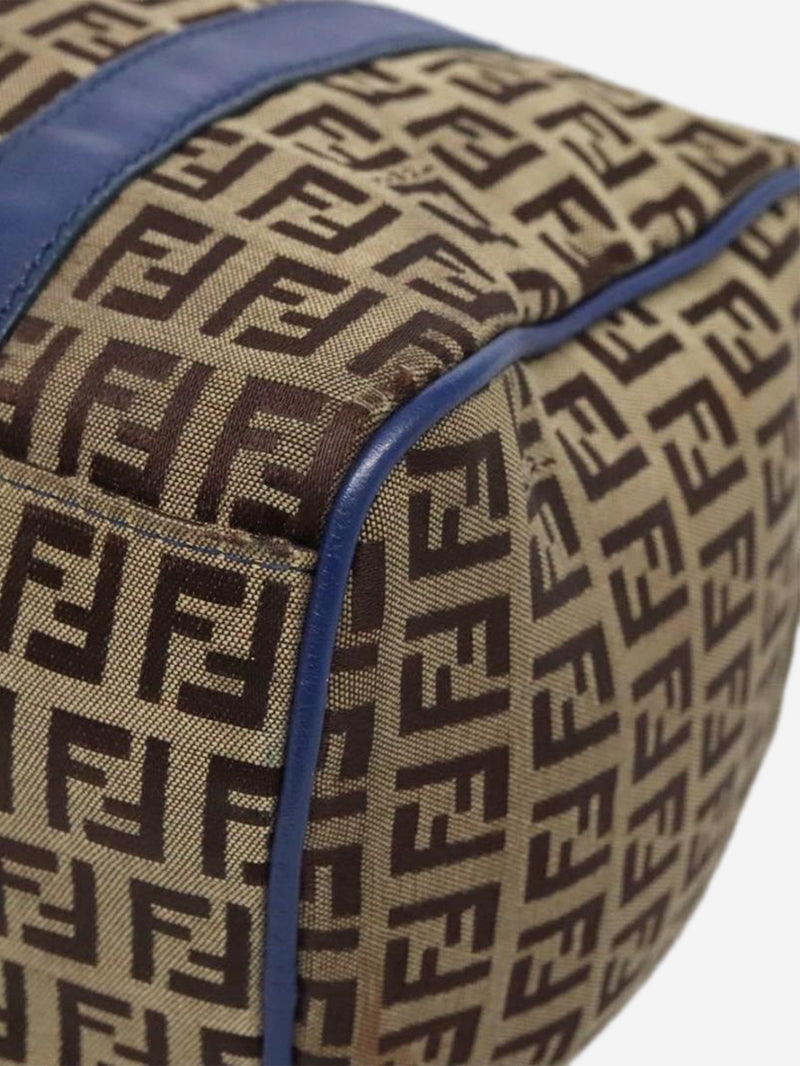 Brown Zucchino canvas Boston bag Top Handle Bags Fendi 
